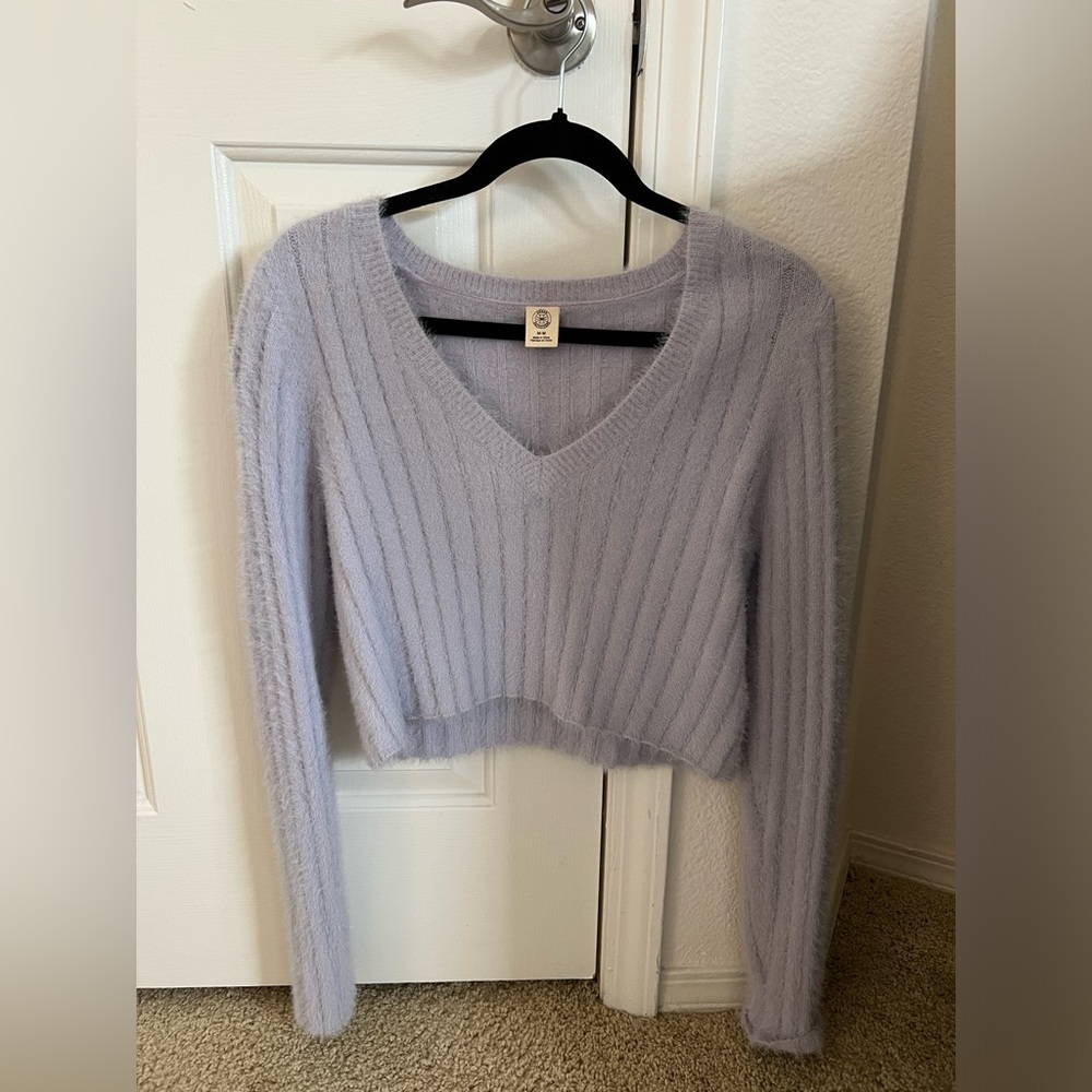 Fuzzy Purple Sweater (Cropped)